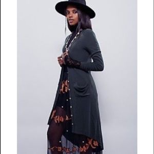 Free People FP Beach Ribbed Up Maxi Cardigan L